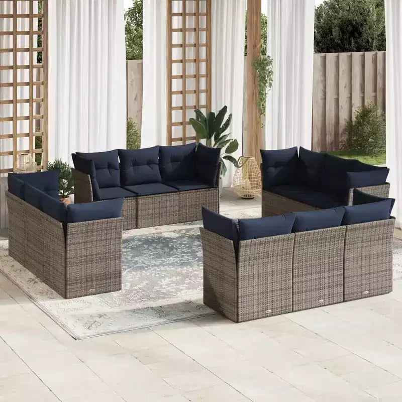 vidaXL Ensemble de canapés de jardin modulable avec coussins