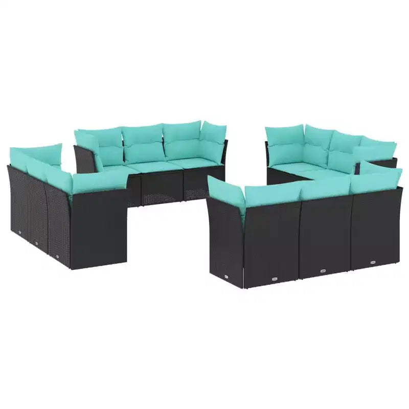 vidaXL Modular Patio Sofa Set with Cushions