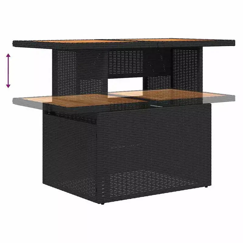 vidaXL Ensemble de canapés de jardin en résine tressée 7 pièces Accoudoirs réglables