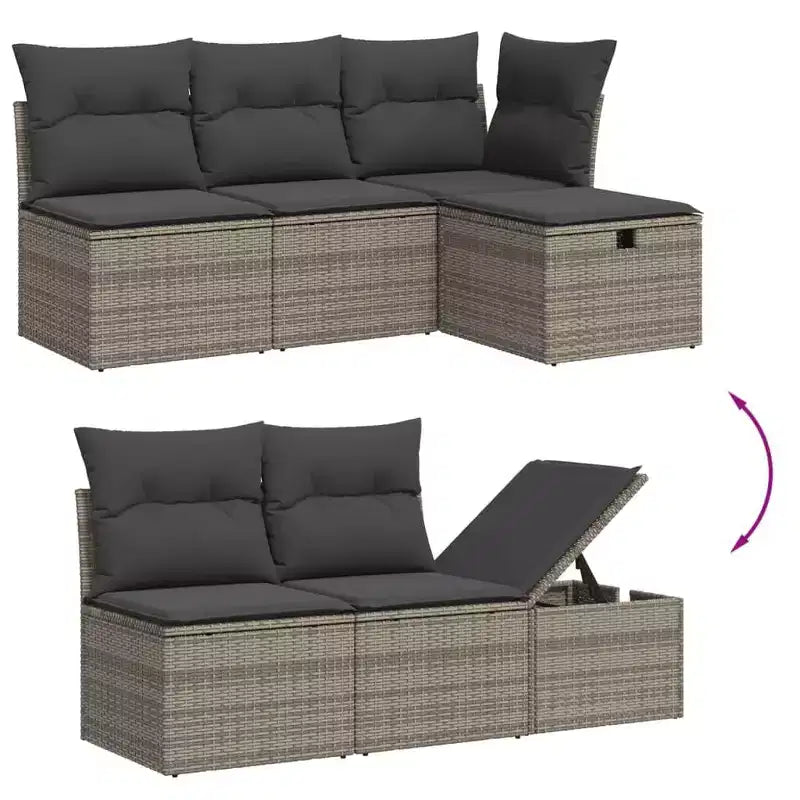 vidaXL Salon de jardin modulable et flexible avec coussins pour l'extérieur