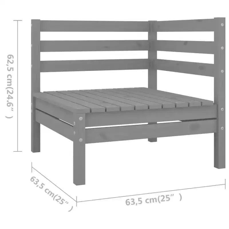 vidaXL Salon de jardin Bois de pin massif Ensemble 6 pièces Modulable