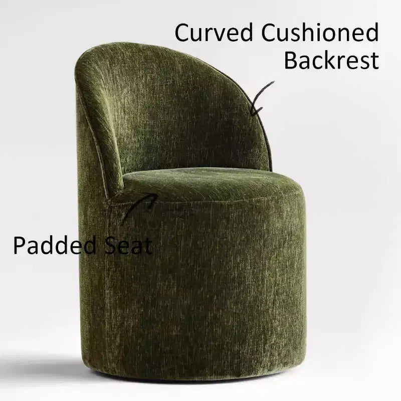 Ensemble table à manger pour 4, chaises barillet modernes avec roulettes et revêtement en chenille, table ronde à pied central pour petits espaces-repas-Panipeachy