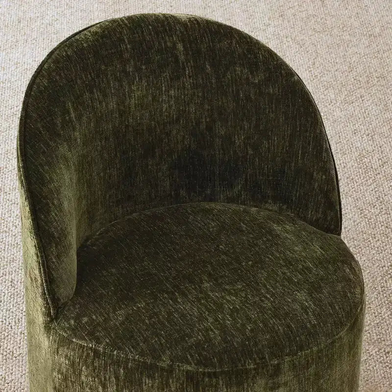 Ensemble table à manger pour 4, chaises barillet modernes avec roulettes et revêtement en chenille, table ronde à pied central pour petits espaces-repas-Panipeachy