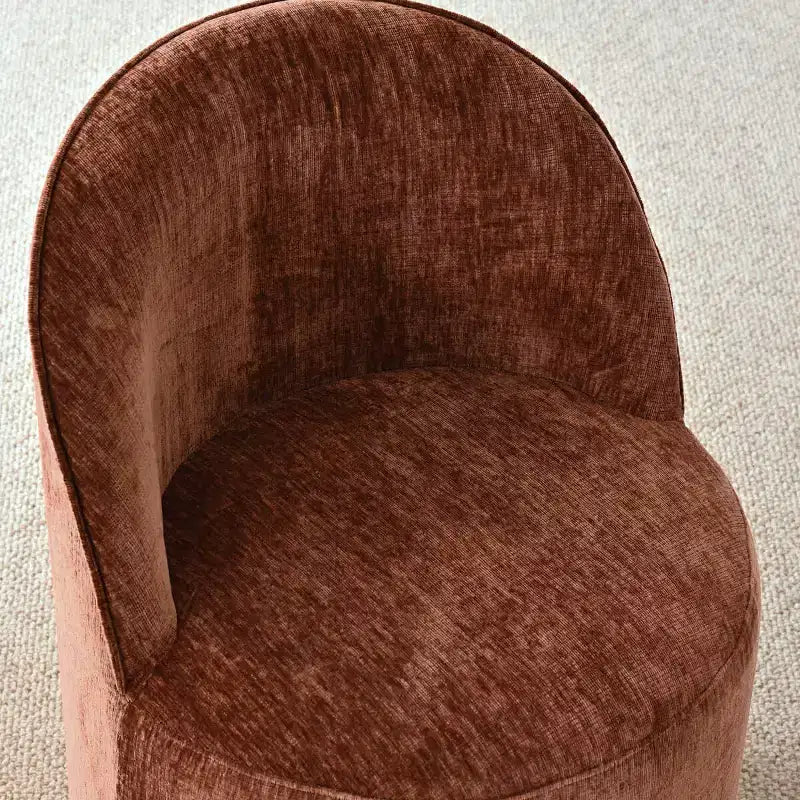 Ensemble table à manger pour 4, chaises barillet modernes avec roulettes et revêtement en chenille, table ronde à pied central pour petits espaces-repas-Panipeachy
