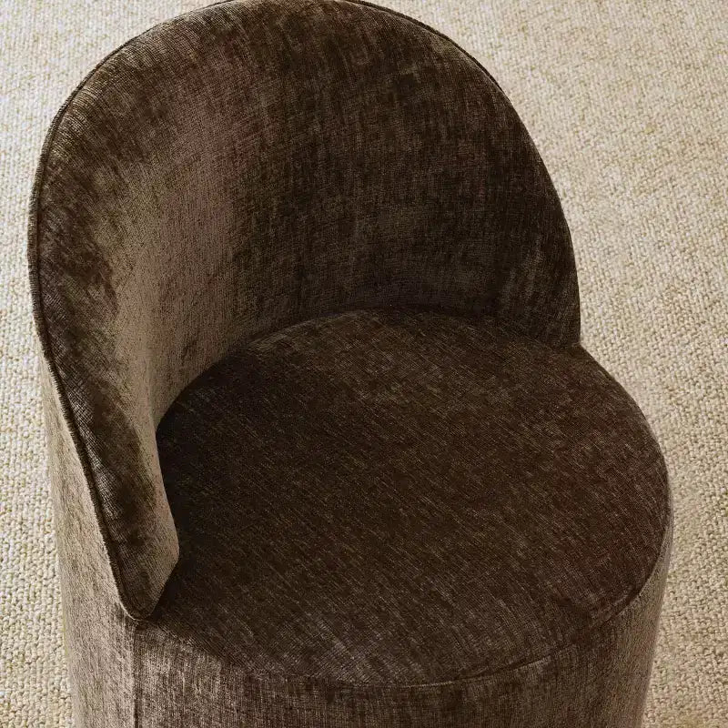 Ensemble de salle à manger 5 pièces pour 4, chaises modernes à roulettes avec revêtement en chenille, table ronde noire à pied central - Panipeachy