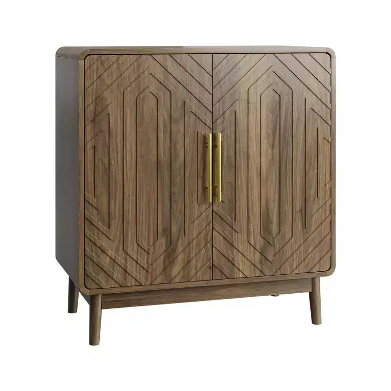 Buffet-bahut avec étagère réglable, Console d'entrée avec 6 patères en bois
