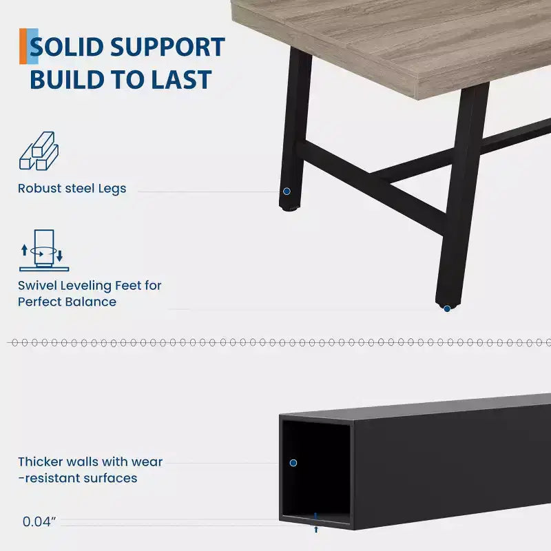 Table à manger industrielle en bois pour 4-6 personnes, table de cuisine rectangulaire de 160 cm avec pieds en métal, table à dîner pour salle à manger, sans chaises