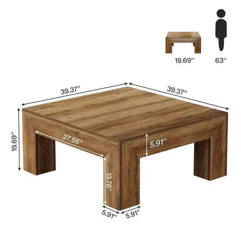 Table basse, table basse carrée de style campagnard
