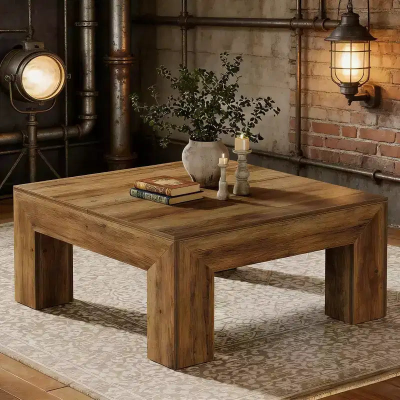Table basse, table basse carrée de style campagnard