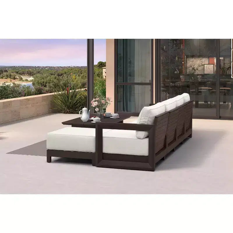 Ensemble de meubles de patio PURPLE LEAF - Canapé d'extérieur en forme de L avec coussins moelleux pour la cour, le porche, la terrasse