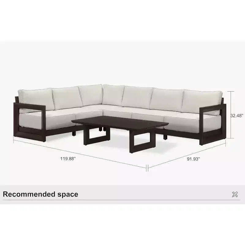 Ensemble de meubles de patio PURPLE LEAF - Canapé d'extérieur en forme de L avec coussins moelleux pour la cour, le porche, la terrasse