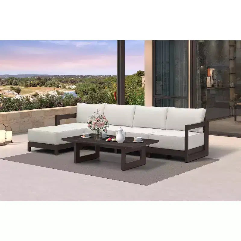 Ensemble de meubles de patio PURPLE LEAF - Canapé d'extérieur en forme de L avec coussins moelleux pour la cour, le porche, la terrasse