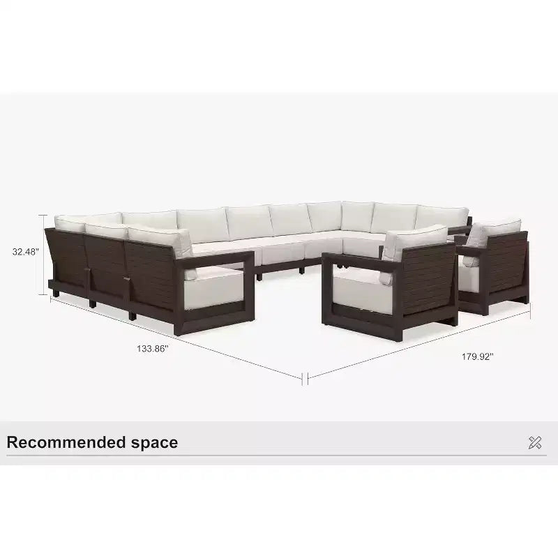 Ensemble de meubles de patio PURPLE LEAF : canapé d'extérieur fermé avec coussins moelleux pour jardin, véranda, terrasse