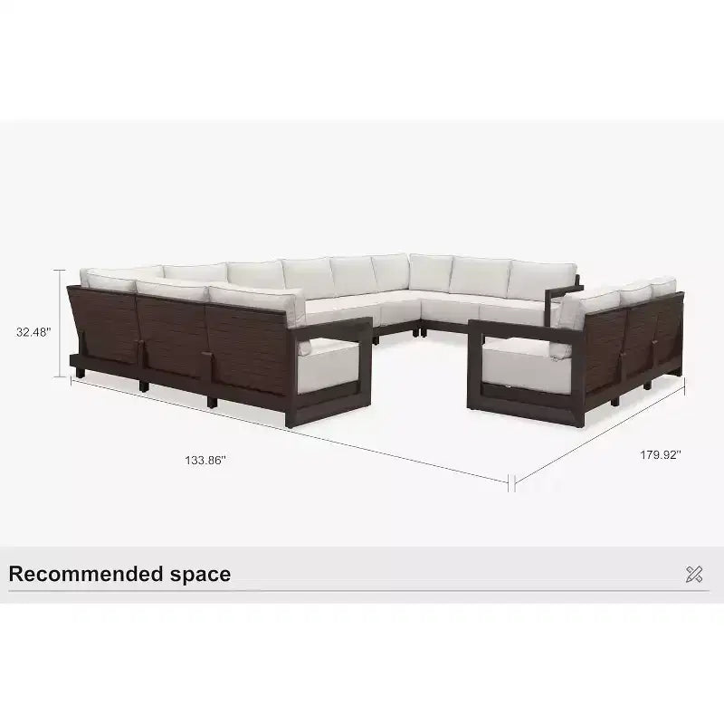 Ensemble de meubles de patio PURPLE LEAF : canapé d'extérieur fermé avec coussins moelleux pour jardin, véranda, terrasse