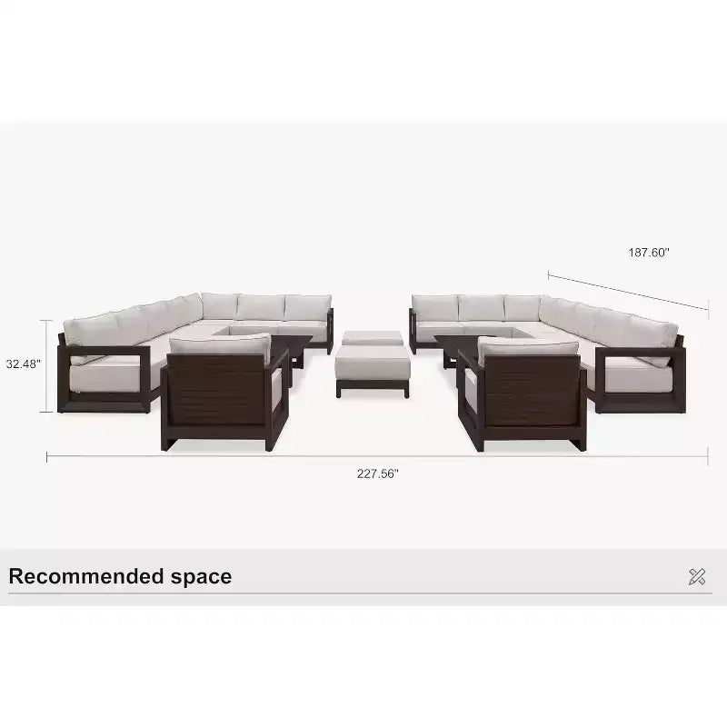 Ensemble de meubles de patio PURPLE LEAF : canapé d'extérieur fermé avec coussins moelleux pour jardin, véranda, terrasse