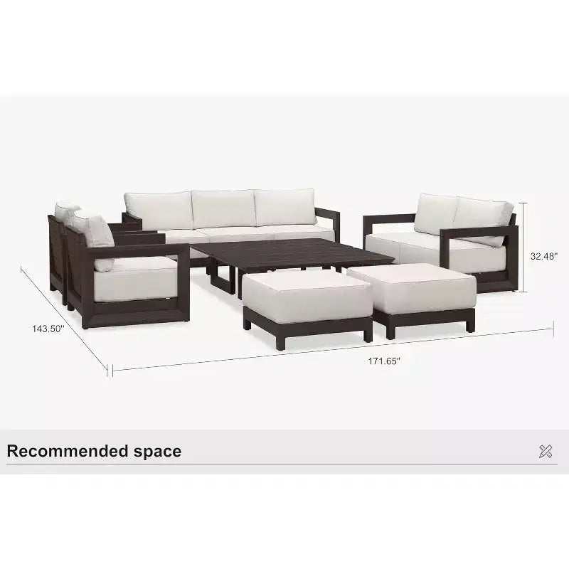 Ensemble de meubles de patio PURPLE LEAF : canapé d'extérieur fermé avec coussins moelleux pour jardin, véranda, terrasse