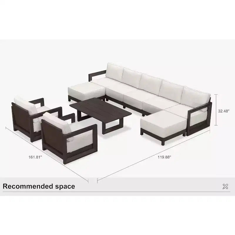 Ensemble de meubles de patio PURPLE LEAF : canapé d'extérieur fermé avec coussins moelleux pour jardin, véranda, terrasse