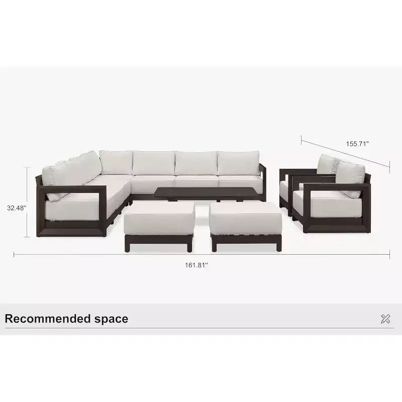 Ensemble de meubles de patio PURPLE LEAF : canapé d'extérieur fermé avec coussins moelleux pour jardin, véranda, terrasse