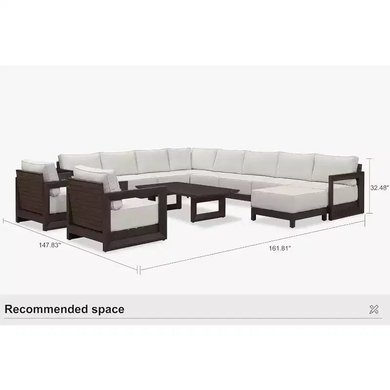 Ensemble de meubles de patio PURPLE LEAF : canapé d'extérieur fermé avec coussins moelleux pour jardin, véranda, terrasse