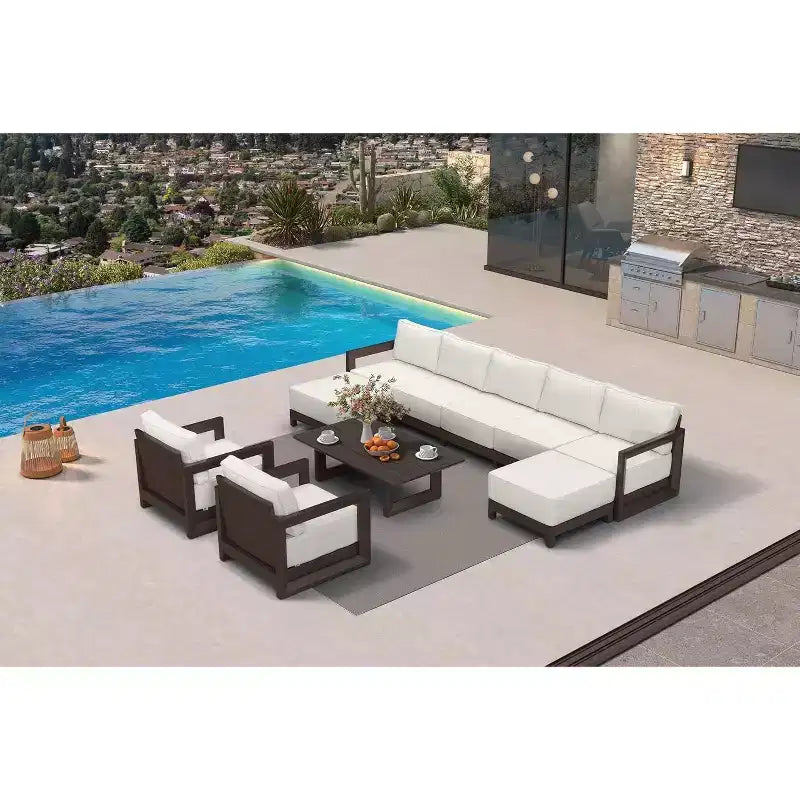 Ensemble de meubles de patio PURPLE LEAF : canapé d'extérieur fermé avec coussins moelleux pour jardin, véranda, terrasse