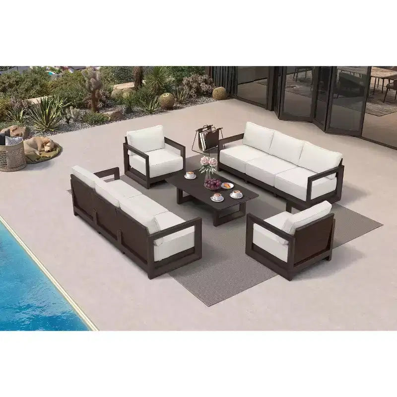 Ensemble de meubles de patio PURPLE LEAF : canapé d'extérieur fermé avec coussins moelleux pour jardin, véranda, terrasse