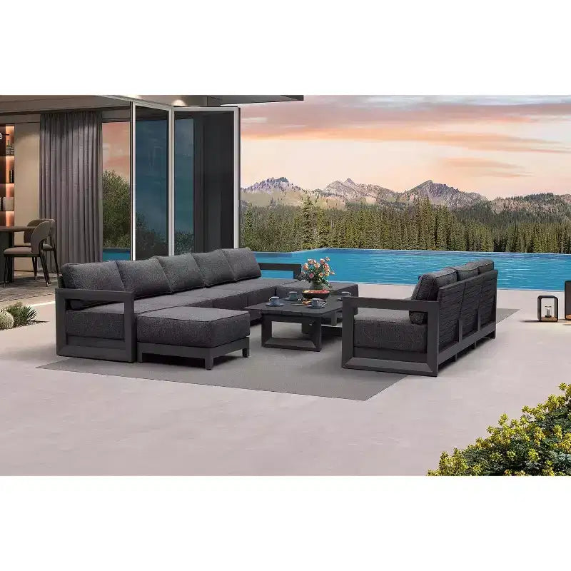 Ensemble de meubles de patio PURPLE LEAF : canapé d'extérieur fermé avec coussins moelleux pour jardin, véranda, terrasse