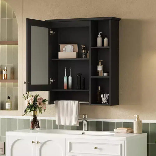 Armoire de toilette minimaliste 3-en-1 de 61 cm avec miroir haute définition et porte-serviettes