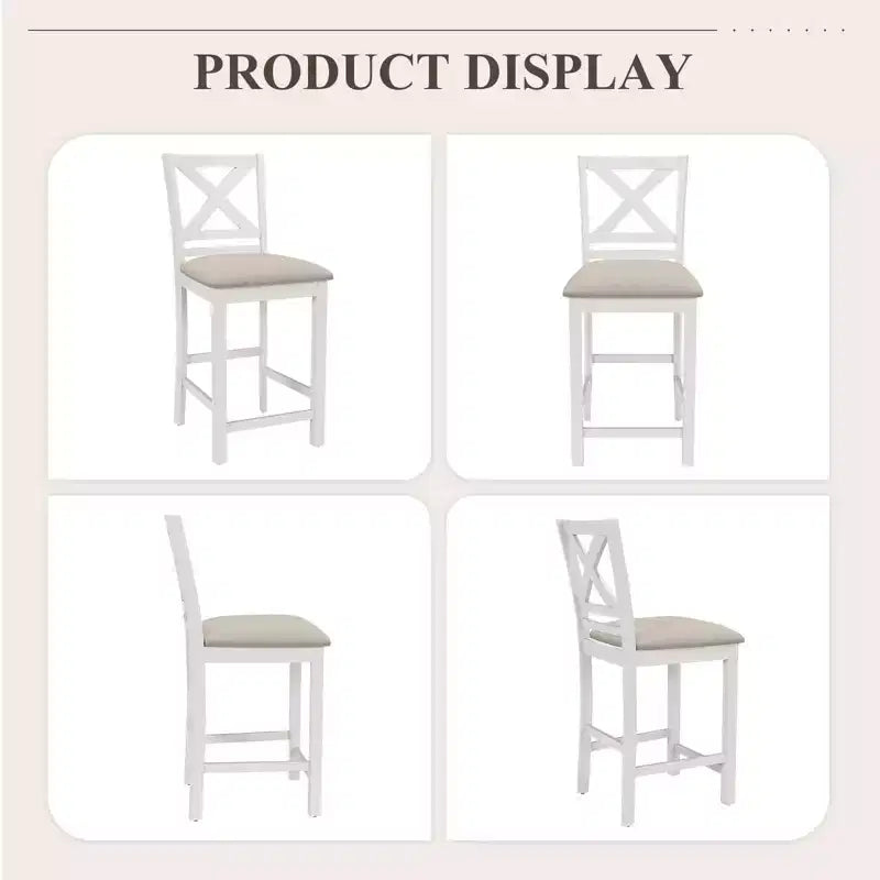 Tabourets de bar ergonomiques avec dossier en X, tissu respirant et repose-pieds, pour salle à manger et bar