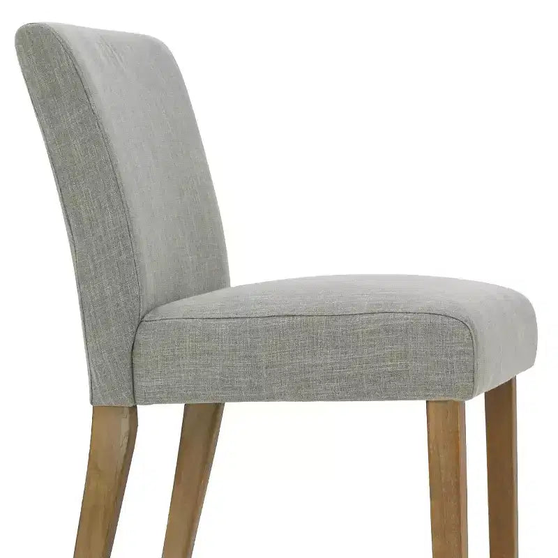 Ensemble de salle à manger extensible 47-83 pour 6 personnes, table en bois naturel et 6 chaises sans accoudoirs en lin avec pieds en bois massif pour salle à manger-Panipeachy