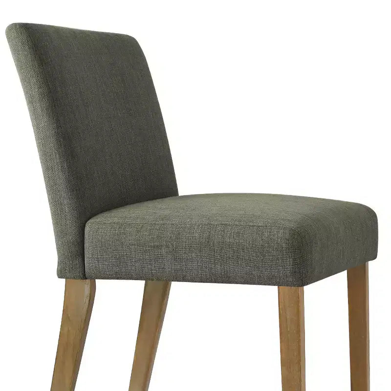 Ensemble de salle à manger extensible 47-83 pour 6 personnes, table en bois naturel et 6 chaises sans accoudoirs en lin avec pieds en bois massif pour salle à manger-Panipeachy