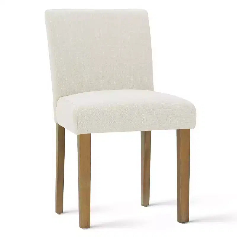 Ensemble de salle à manger extensible 47-83 pour 6 personnes, table en bois naturel et 6 chaises sans accoudoirs en lin avec pieds en bois massif pour salle à manger-Panipeachy