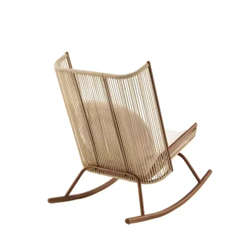 Christopher Knight Home Vijay Ensemble de repas d'extérieur 3 pièces avec table en bois d'acacia et chaises à bascule en fer