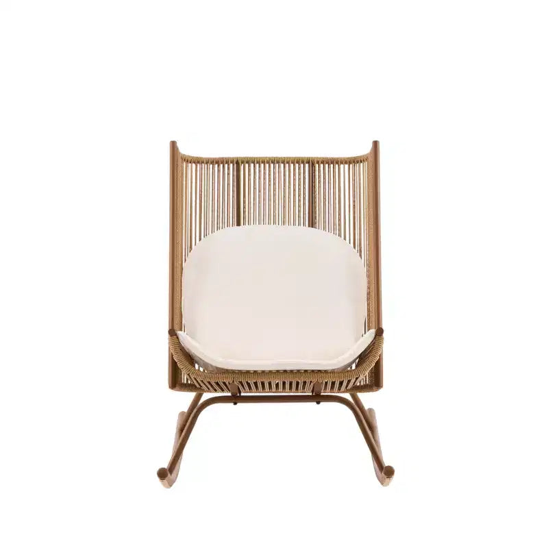 Christopher Knight Home Vijay Ensemble de repas d'extérieur 3 pièces avec table en bois d'acacia et chaises à bascule en fer
