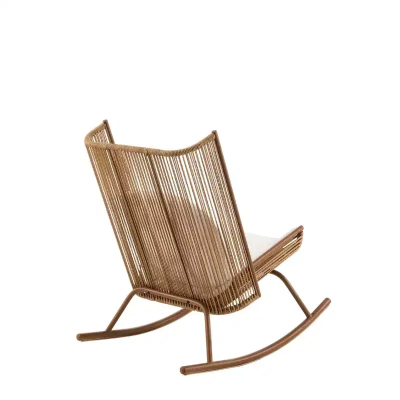 Christopher Knight Home Vijay Ensemble de repas d'extérieur 3 pièces avec table en bois d'acacia et chaises à bascule en fer