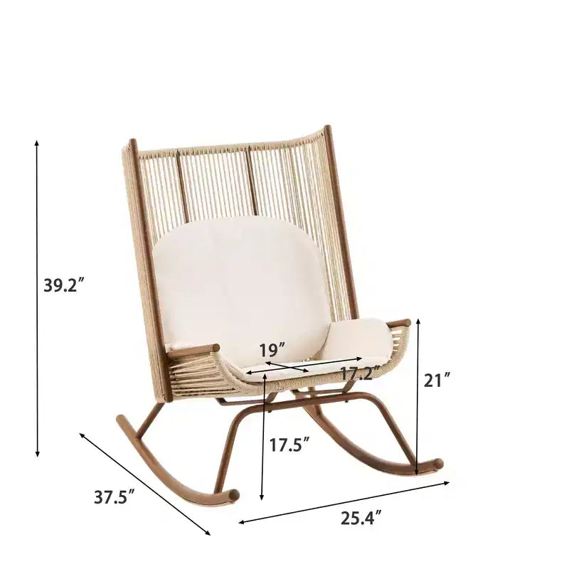 Christopher Knight Home Vijay Ensemble de repas d'extérieur 3 pièces avec table en bois d'acacia et chaises à bascule en fer