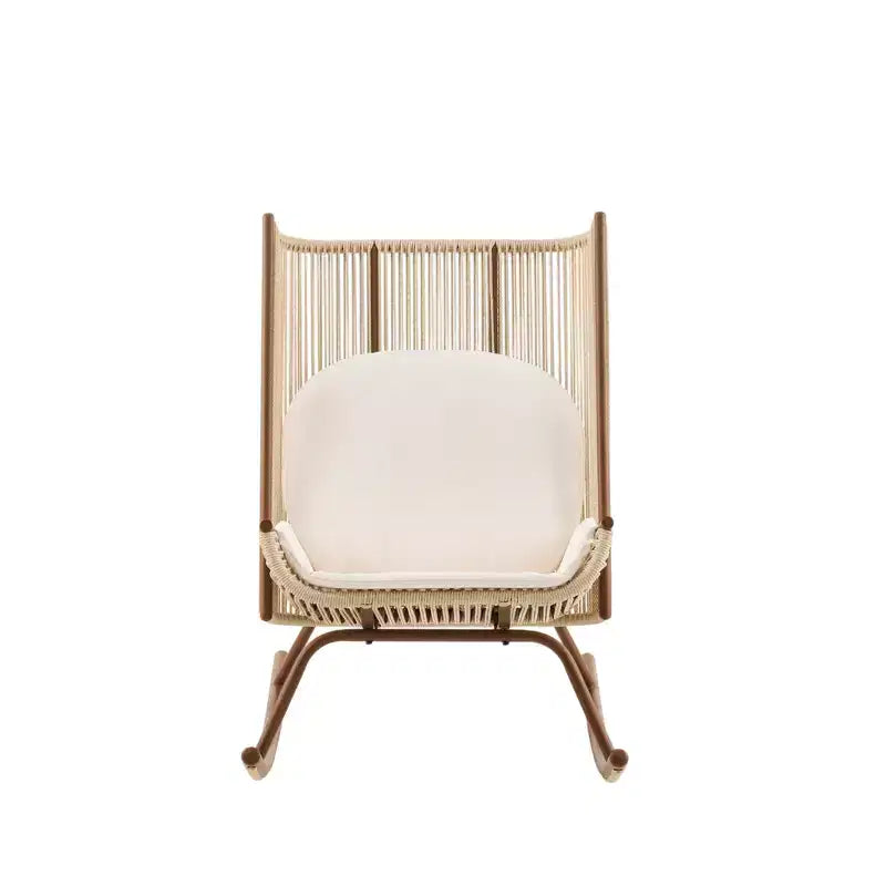 Christopher Knight Home Vijay Ensemble de repas d'extérieur 3 pièces avec table en bois d'acacia et chaises à bascule en fer