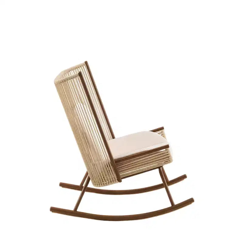 Christopher Knight Home Vijay Ensemble de repas d'extérieur 3 pièces avec table en bois d'acacia et chaises à bascule en fer