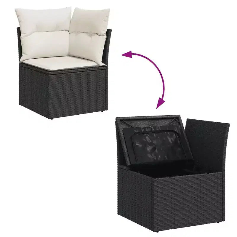 vidaXL Salon de Jardin Modulable en Résine Tressée