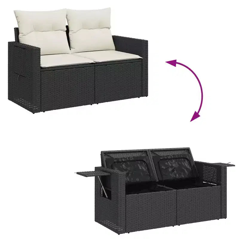 vidaXL Salon de Jardin Modulable en Résine Tressée