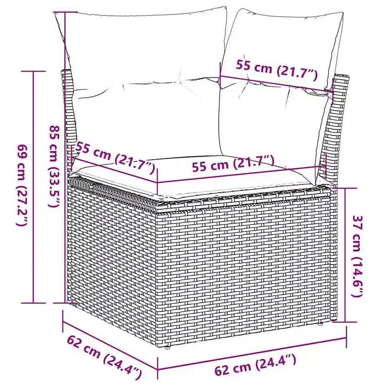 Ensemble de canapés de jardin modulaires vidaXL avec coussins