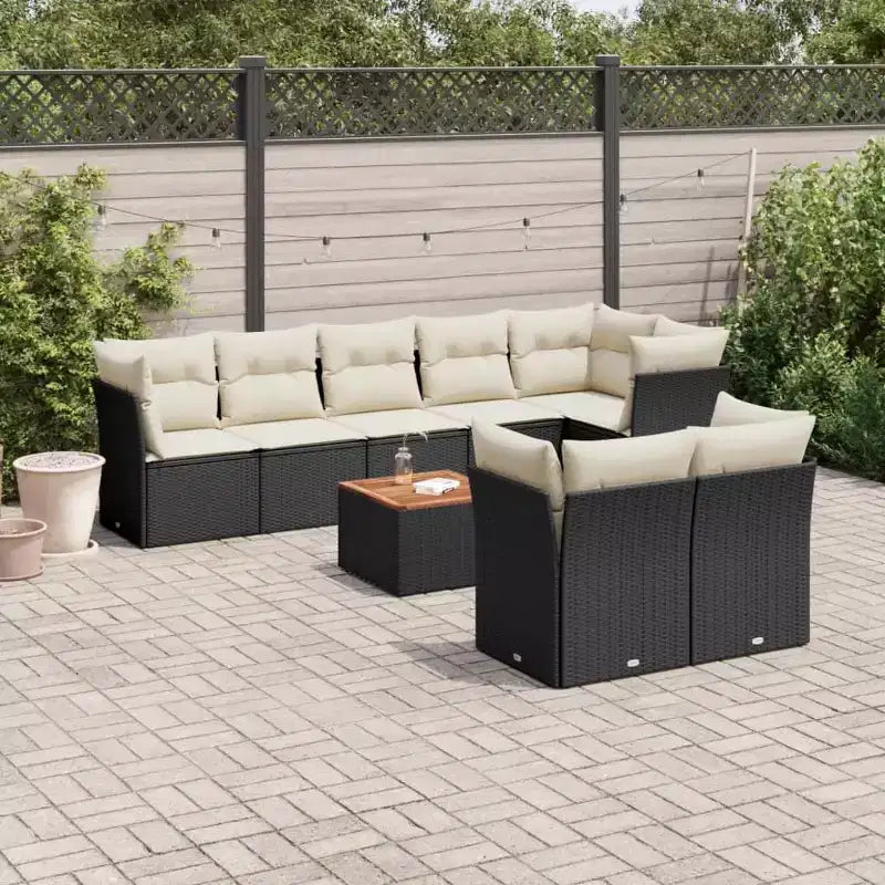 Ensemble de canapés de jardin modulaires vidaXL avec coussins