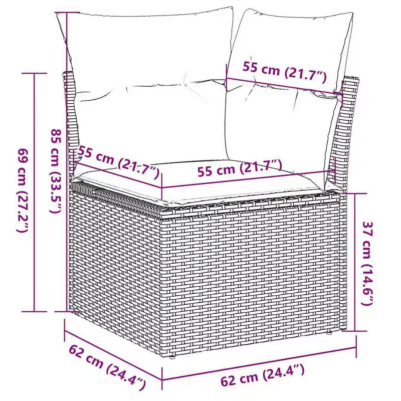 Ensemble de canapés de jardin modulaires vidaXL avec coussins