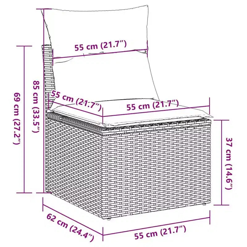 Ensemble de canapés de jardin modulaires vidaXL avec coussins