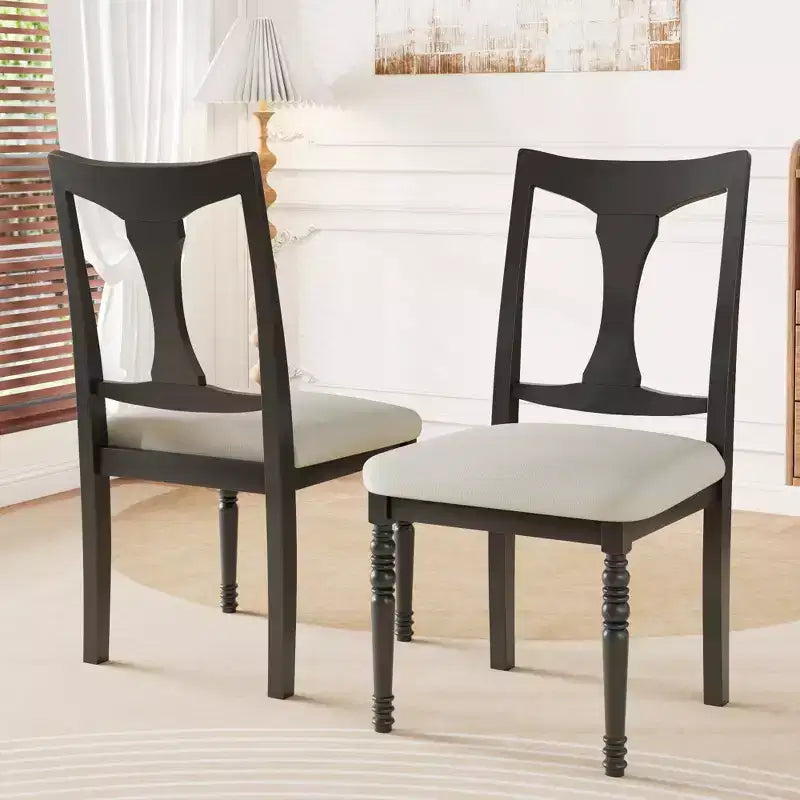 Ensemble de salle à manger 7 pièces extensible avec table de 152 à 198 cm et 6 chaises rembourrées