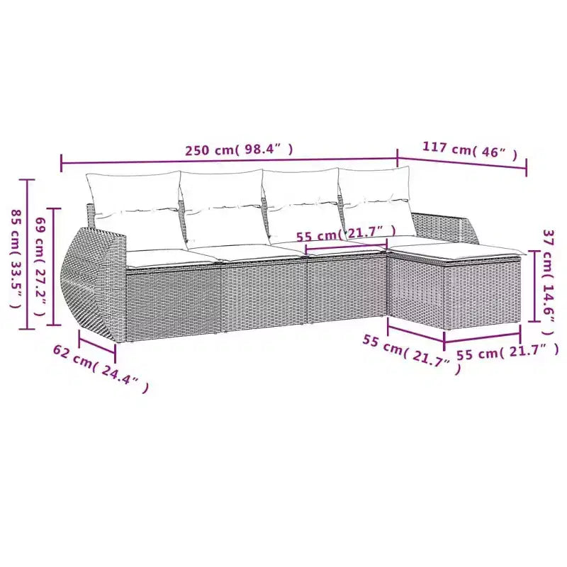 vidaXL Ensemble de canapés de jardin modulable avec coussins