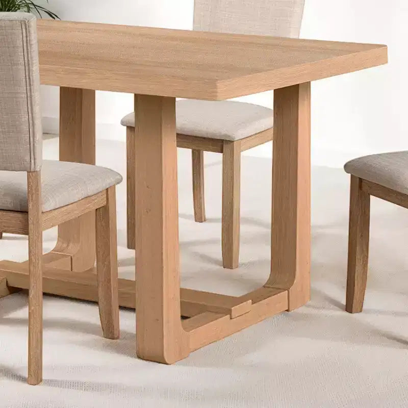 Ensemble de salle à manger transitionnel 5 pièces GDFStudio Carter en bois avec chaises rembourrées