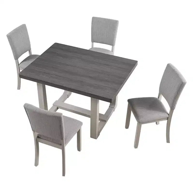 Ensemble de salle à manger transitionnel 5 pièces GDFStudio Carter en bois avec chaises rembourrées