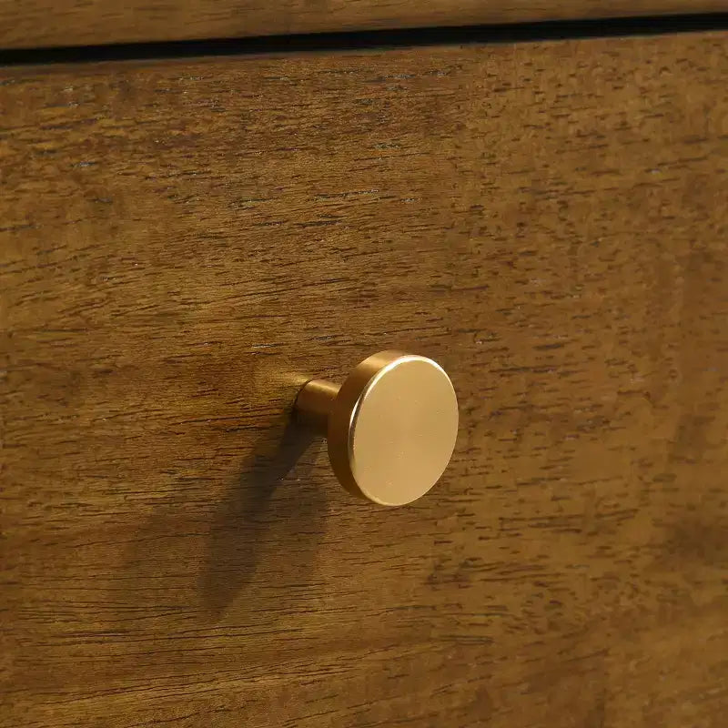 Ensemble de chambre à coucher en bois Eldren de Roundhill Furniture, lit plateforme avec commode, miroir, deux tables de chevet, chiffonnier au fini noyer
