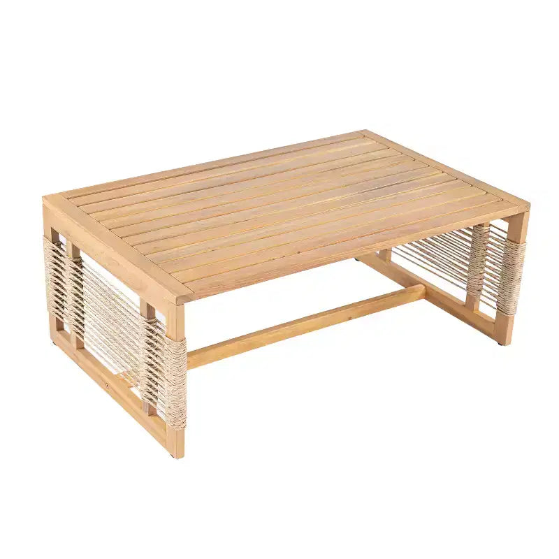 GDFStudio Brynn Ensemble de conversation 3 pièces en bois d'acacia avec canapé 3 places et 2 tables basses