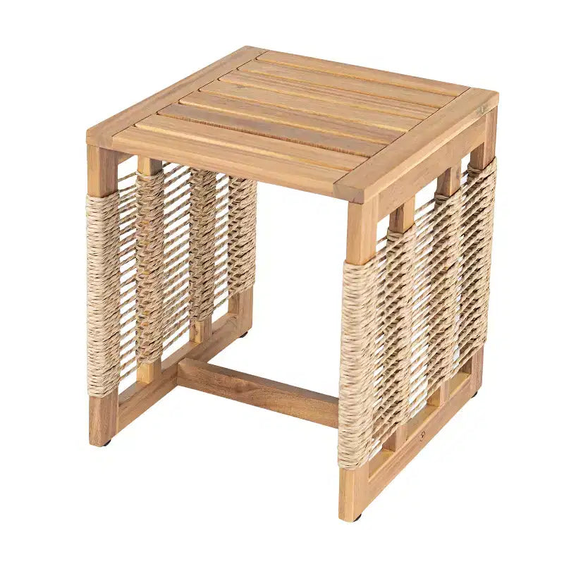 GDFStudio Brynn Ensemble de conversation 3 pièces en bois d'acacia avec canapé 3 places et 2 tables basses